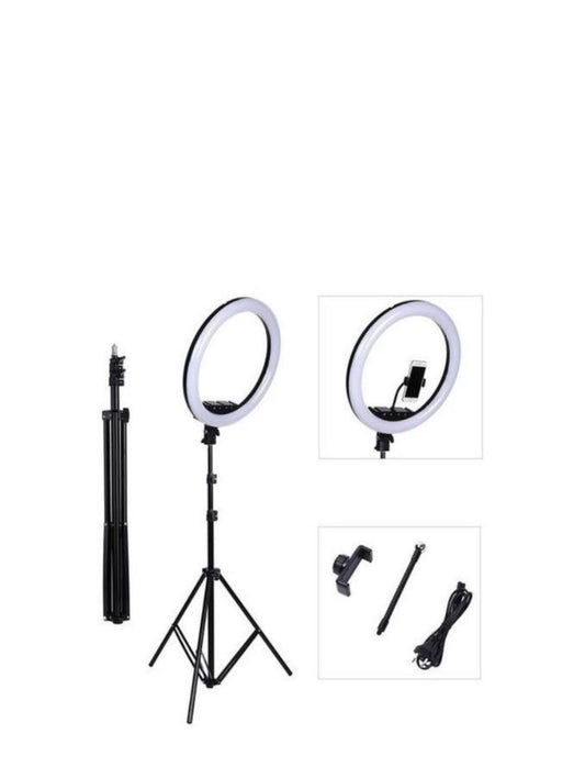 Smart 12 Inches Led Ring Light With Adjustable Tripod Stand - Black