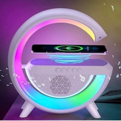 G Shape Bluetooth Speaker Wireless Charger FM
Radio Stereo Surround Music Box - White